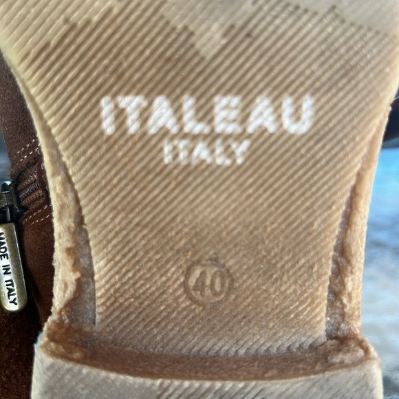 Italeau Foliana Cognac Suede Waterproof Booties | Size 40 (US 9.5/10) - Picture 12 of 13